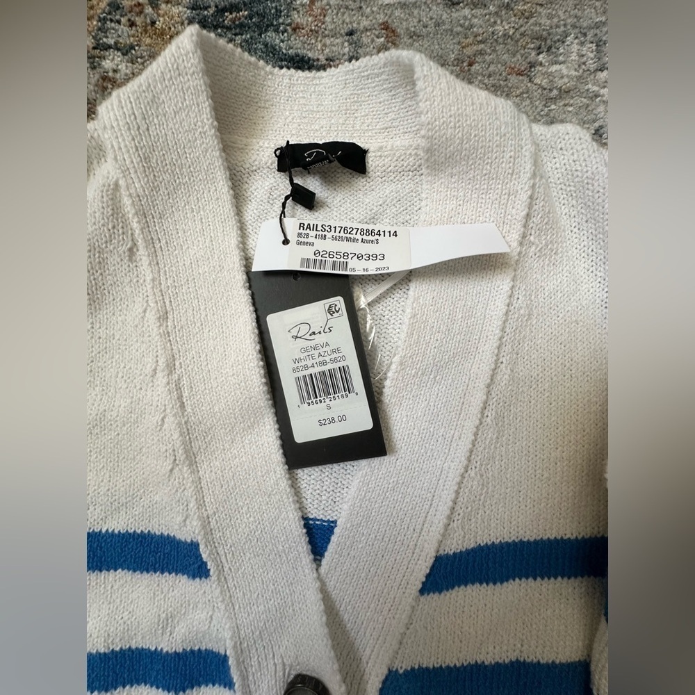 RARE RAILS NWT GENEVA CARDIGAN in White Azure— size S Rare - Picture 10 of 13